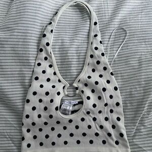 Zara Black and White Polka Dot Crop Top